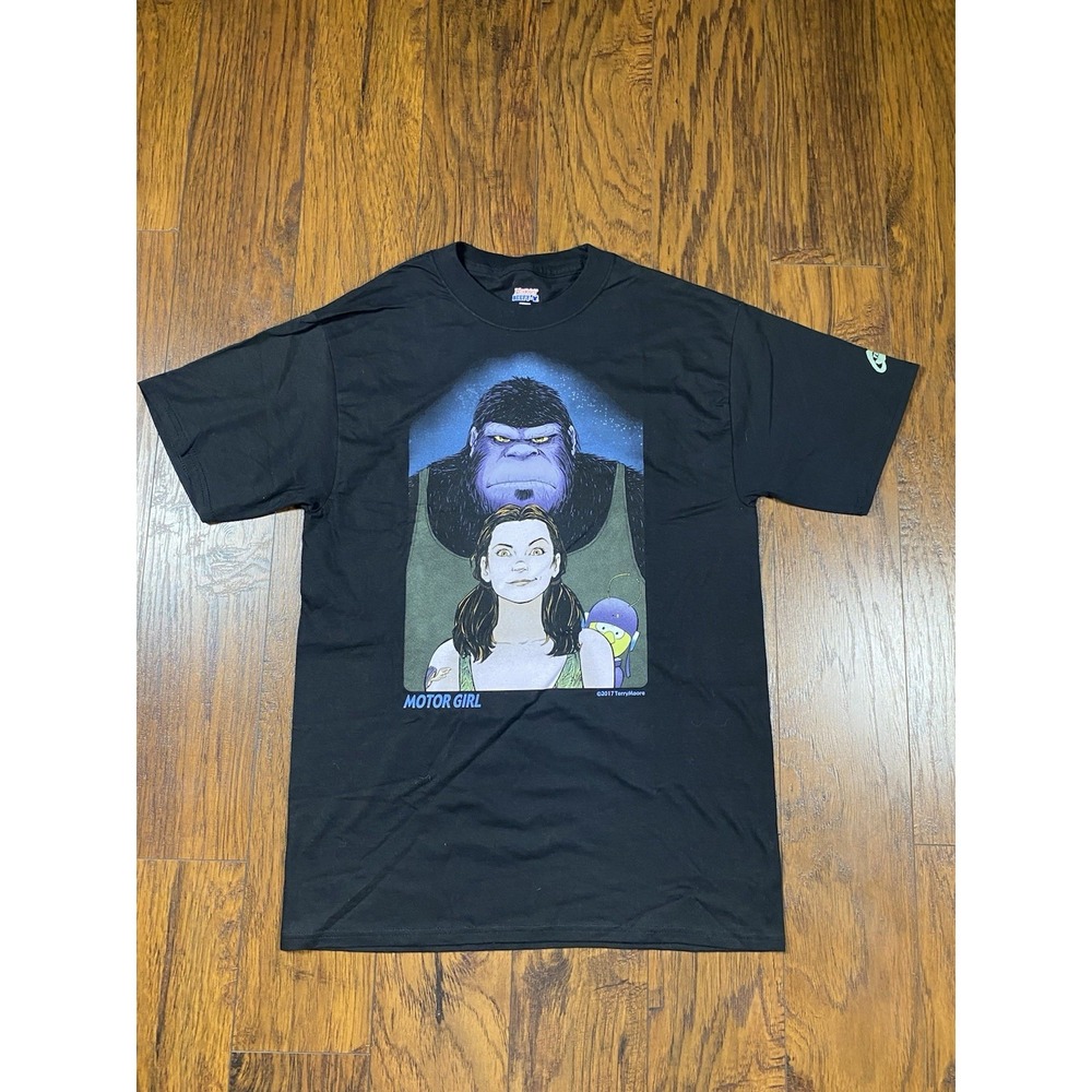 Hanes Beefy-T Motor Girl Terry Moore Graphic T-Shirt Mens Medium Black‎ 2017